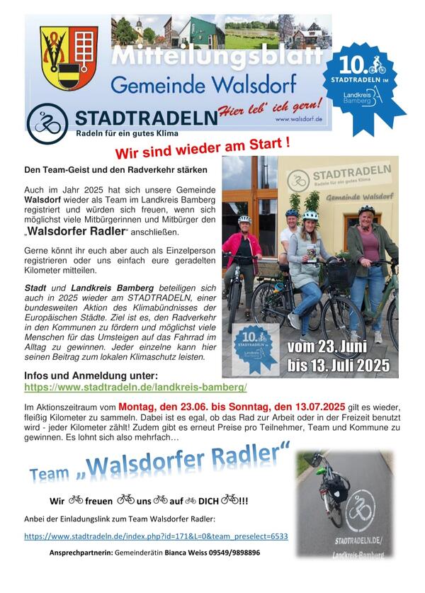 Bild vergrößern: Stadtradeln 2025
