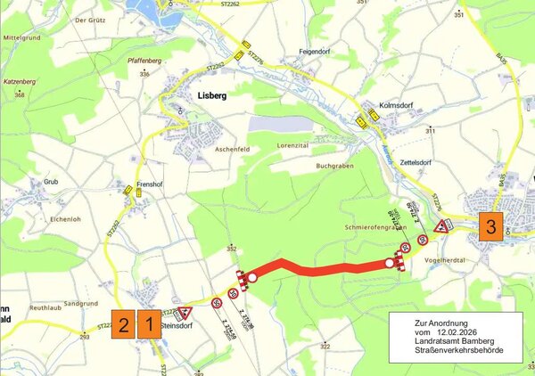 Bild vergr&ouml;&szlig;ern: Sperrung Steinsdorf-Walsdorf